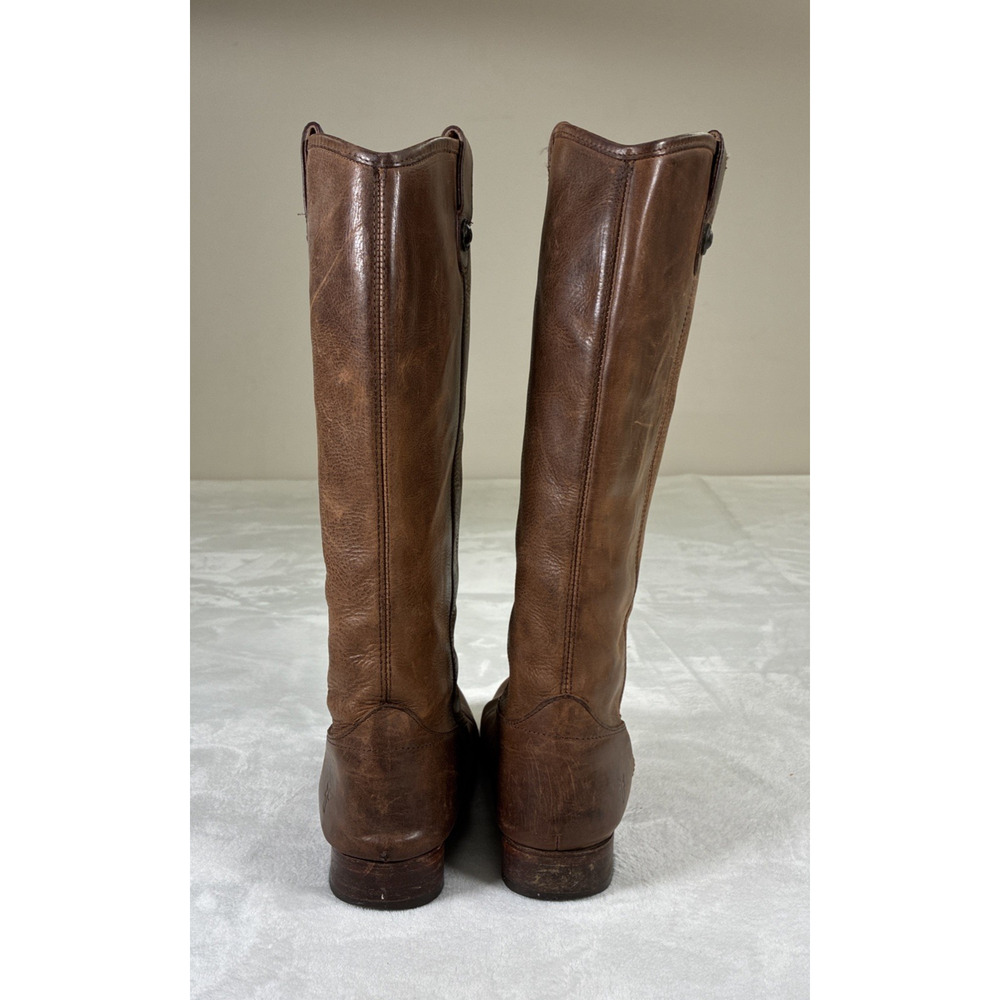 FRYE Melissa Button Tall Riding Boots 77168 Brown Cognac Leather Size 9.5B Chrty - Picture 6 of 16